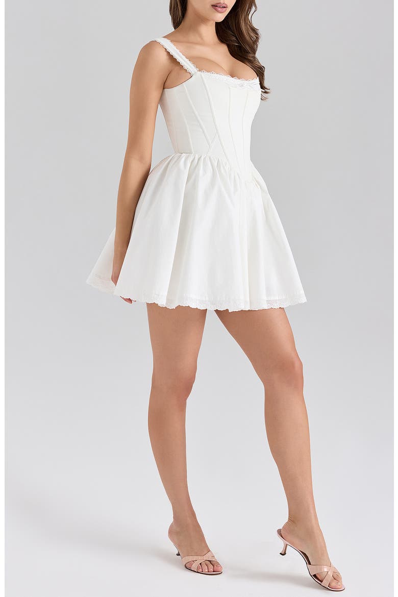 Ami Corset Minidress, Main, color, CLOUD DANCER