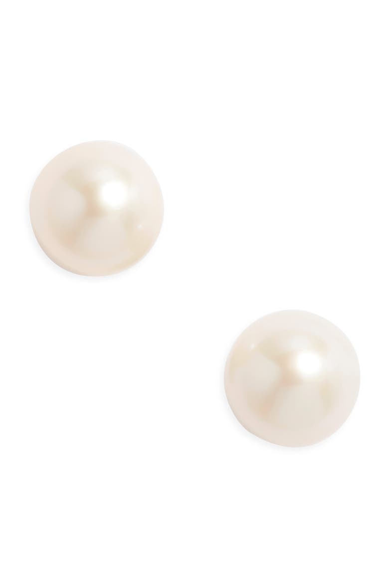 Freshwater Pearl Stud Earrings, Main, color, WHITE- 14K WHITE GOLD