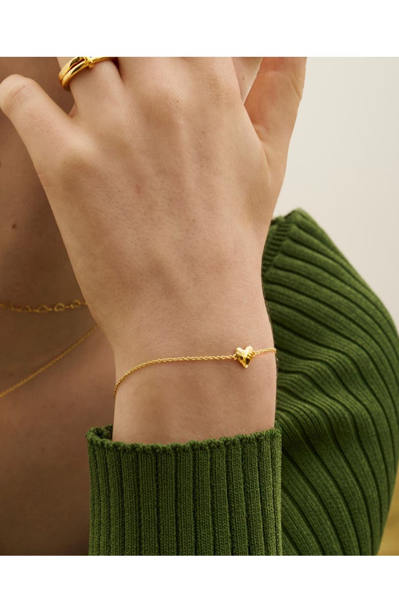 Ottoman Hands Hammered Heart Bracelet, Alternate, color, Gold