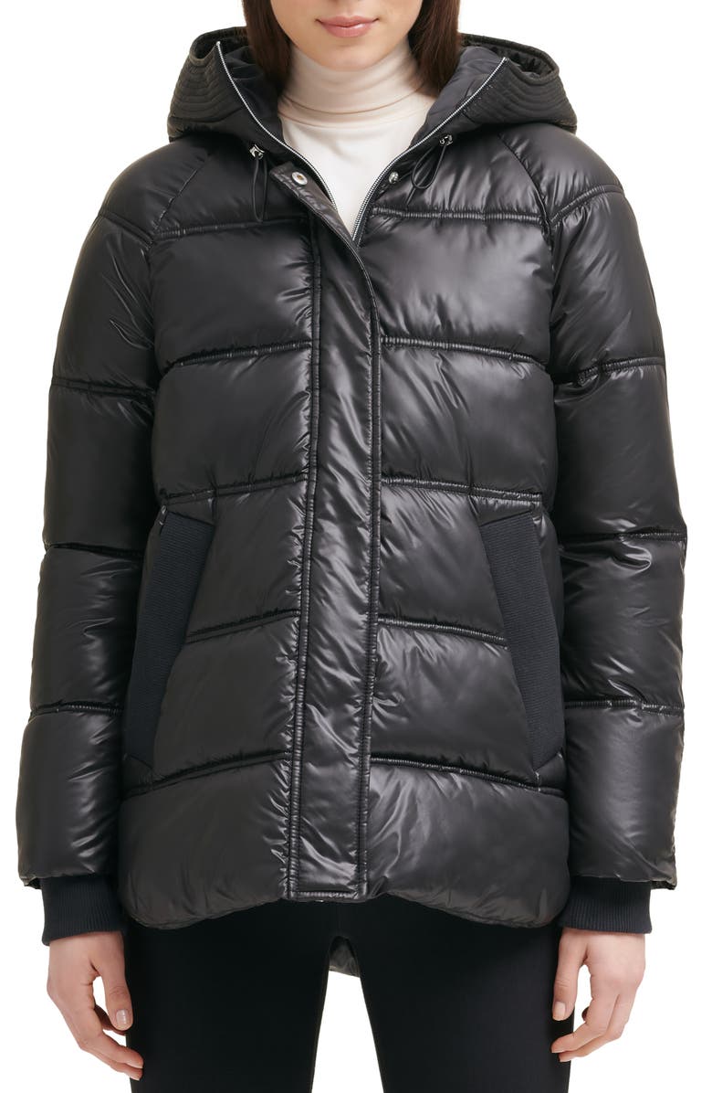 Kenneth Cole New York Cire Hooded Puffer Jacket, Alternate, color,