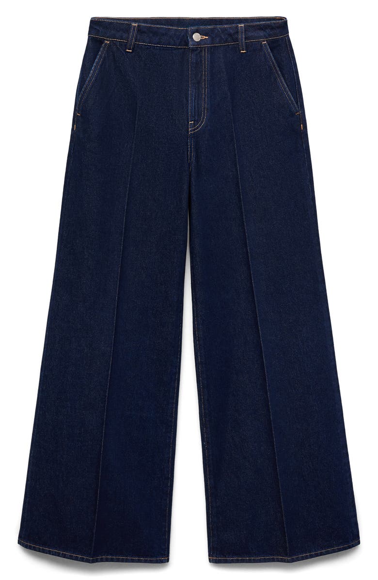 MANGO High Waist Wide Leg Jeans, Main, color, Open Blue