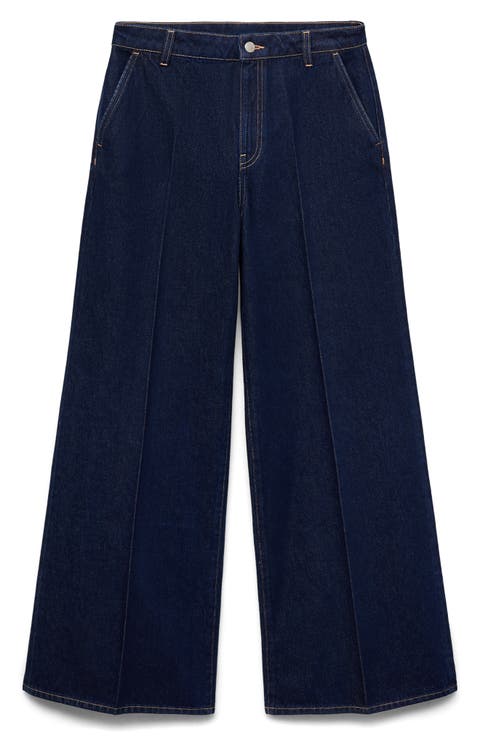 High Waist Wide Leg Jeans (Open Blue)