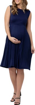 Ripe Maternity Knife Pleat Dress - Round Neck