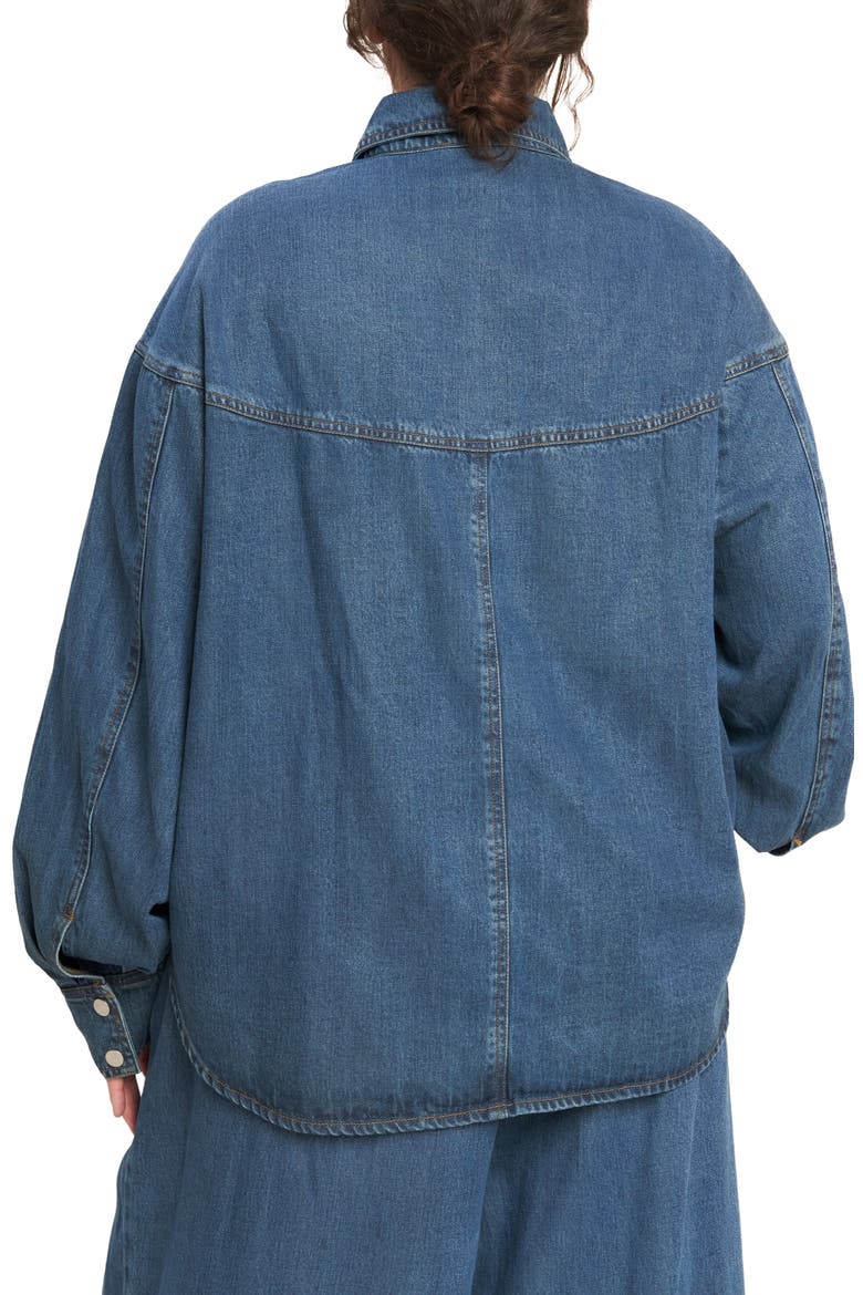 Western Long Sleeve Denim Shirt, Alternate, color, INDIGO DENIM