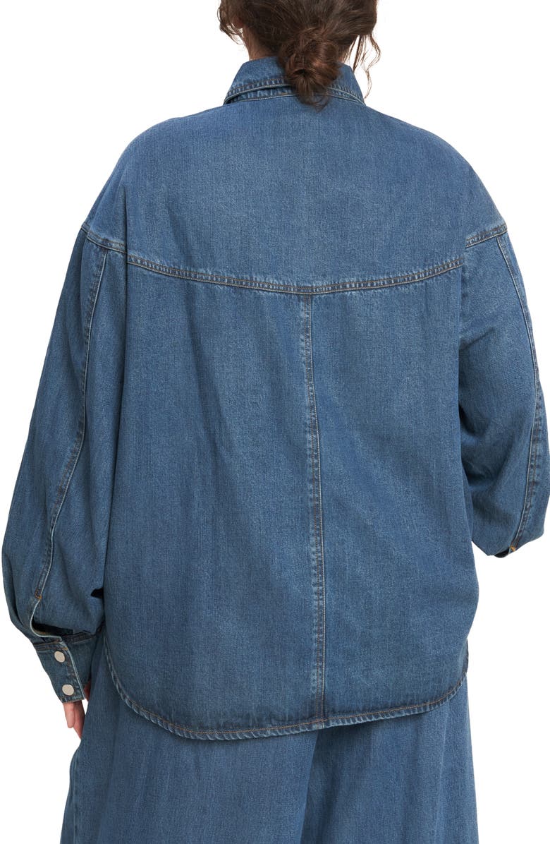 FLYING TOMATO Western Long Sleeve Denim Shirt, Alternate, color, Indigo Denim