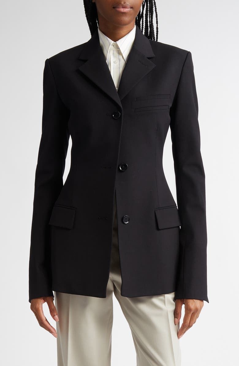 Proenza Schouler Lark Wool Blend Gabardine Blazer, Main, color,