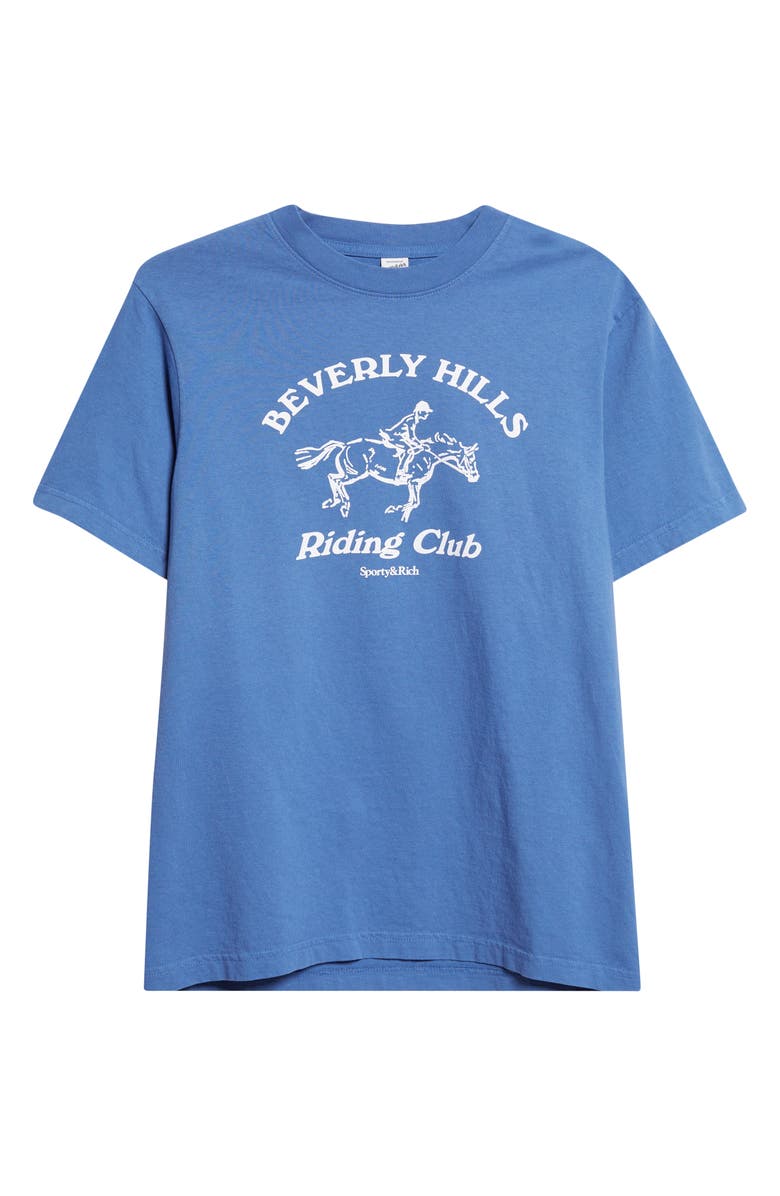 Sporty & Rich Beverly Hills Riding Club Graphic T-Shirt, Main, color, Pier Blue