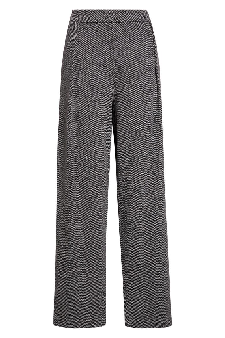 Chevron Jacquard Wide Leg Pants, Main, color, SOLID BLACK