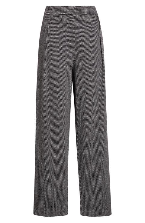 Chevron Jacquard Wide Leg Pants