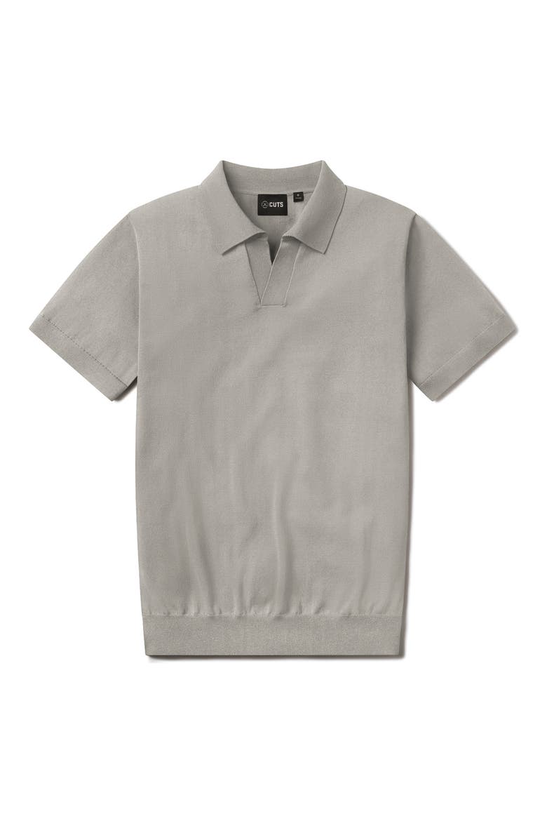 Istanbul Johnny Collar Cotton Bend Polo, Alternate, color, MOURNING DOVE