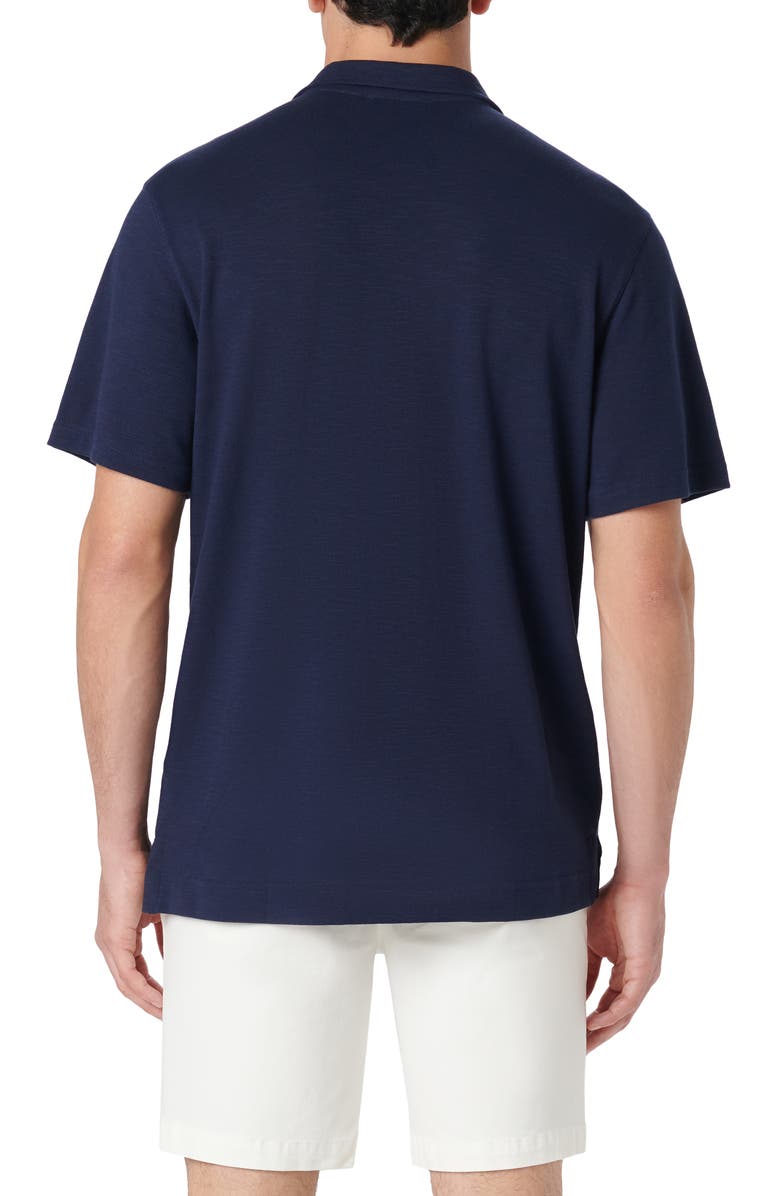 Bugatchi Knit Camp Shirt, Alternate, color, Navy