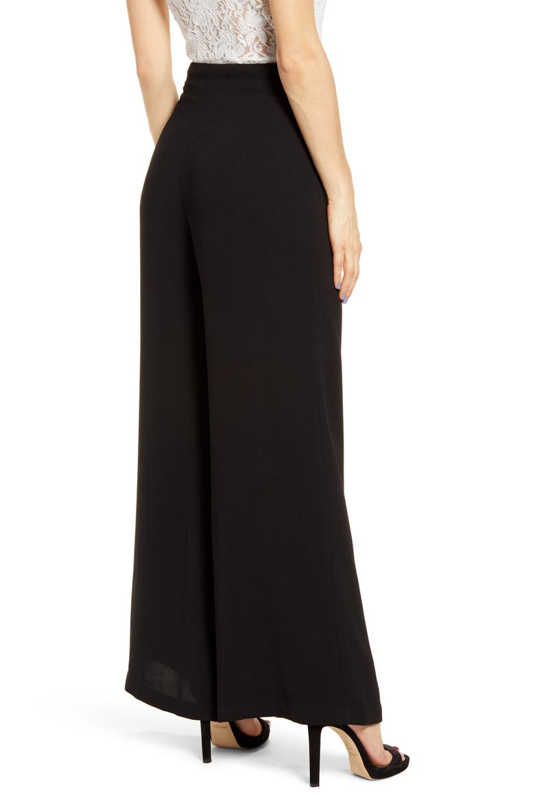 High Waist Wide Leg Pants, Alternate, color, BLACK
