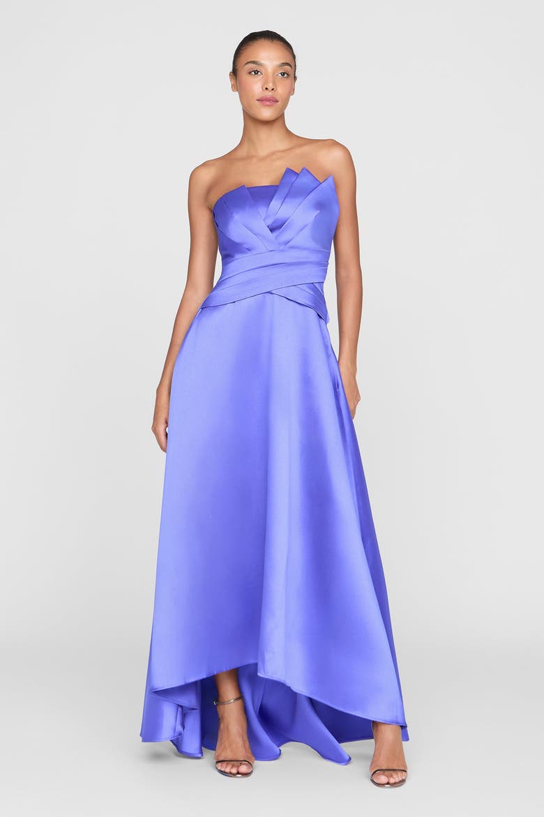 Coco High Low Mikado Gown, Main, color, Iris Bloom