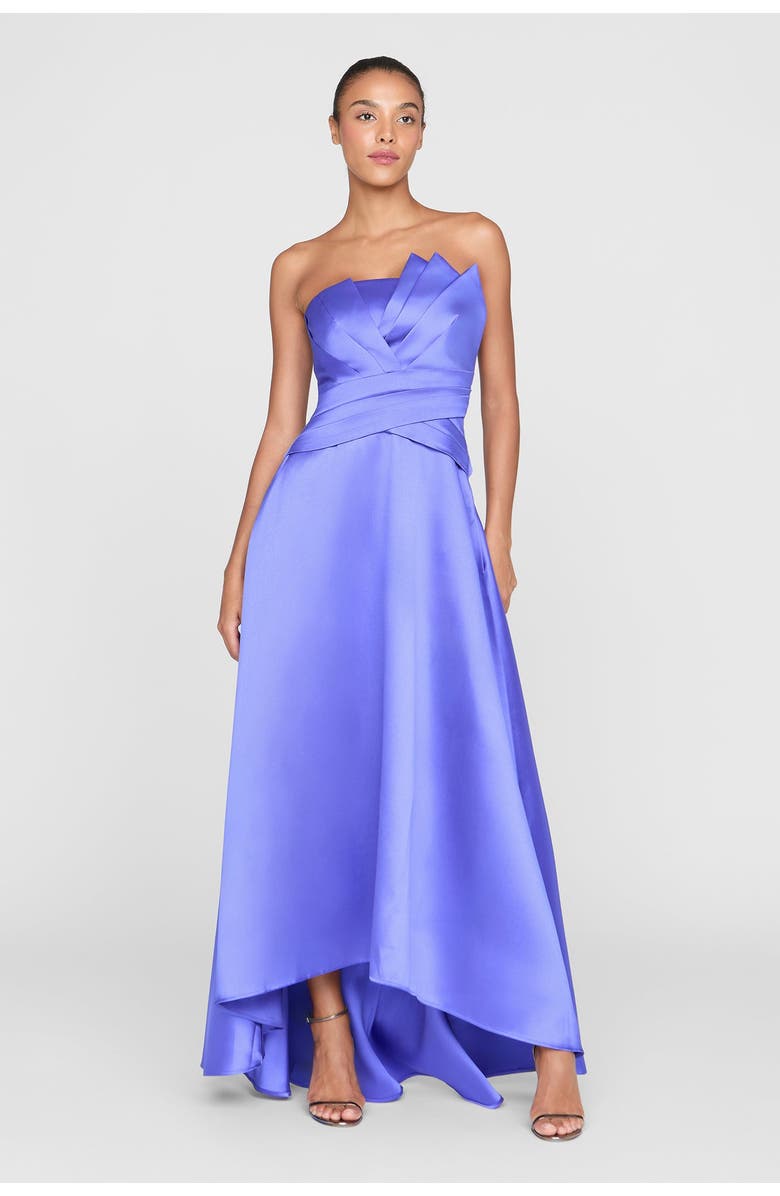 Theia Coco High Low Mikado Gown, Main, color, Iris Bloom