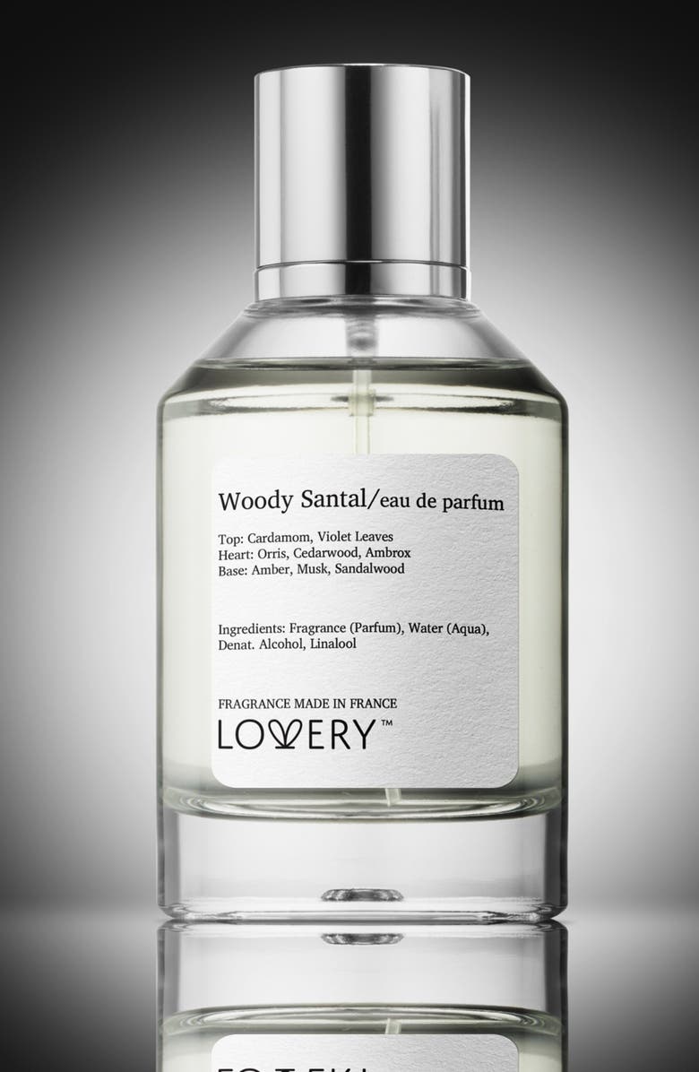 Lovery Woody Santal Eau de Parfum, Made in France, 3.4 oz, Alternate, color, Silver, White, Cream, Black