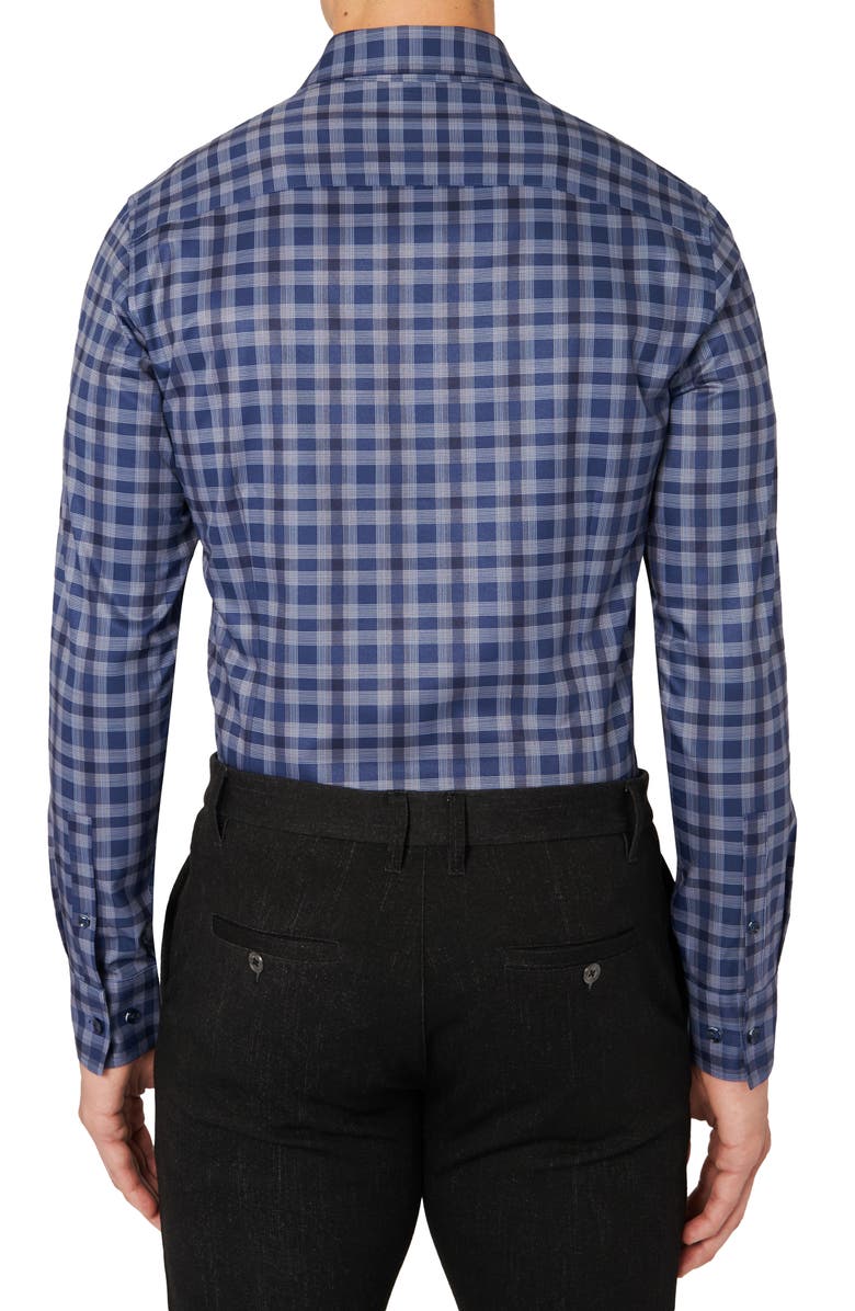 Brooklyn Brigade Trim Fit Wrinkle Resistant Line Check Cool Tech Dress Shirt, Alternate, color, 