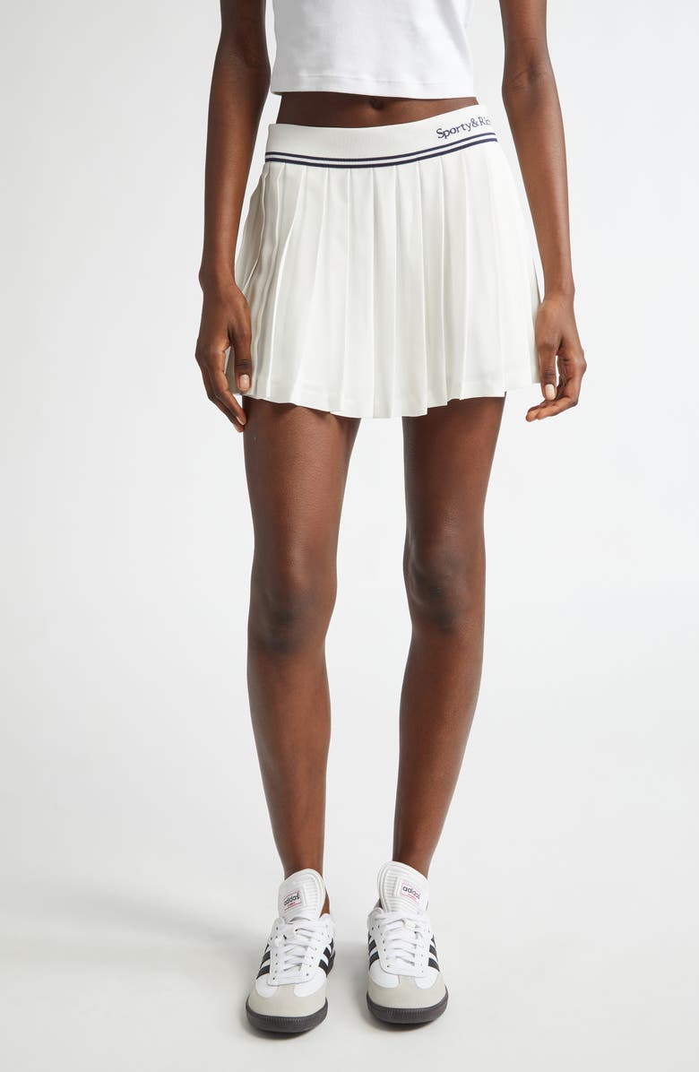 Sporty & Rich Abigail Pleated Skirt, Main, color, Off White