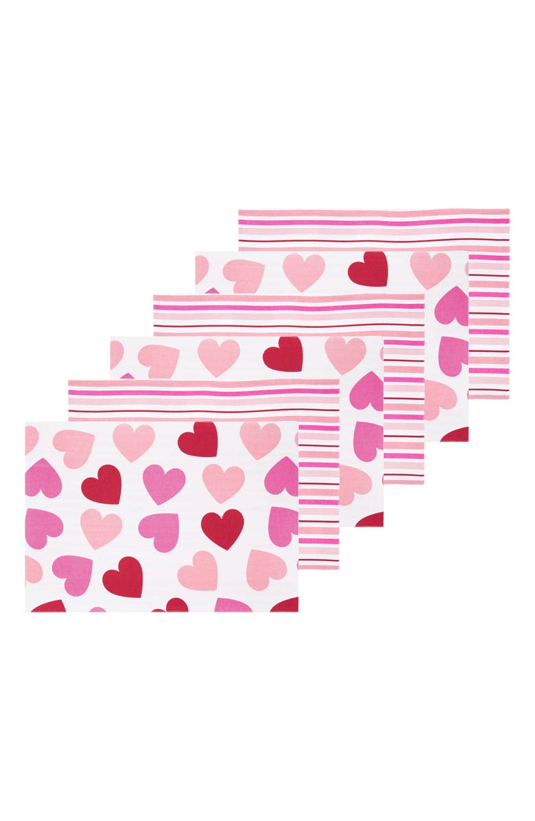 C&F Home Love You More Placemats Set of 6, 14" x 20", Main, color, Pink