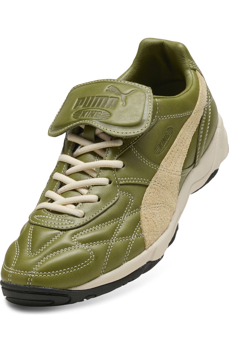 PUMA King Indoor Mix Soccer Sneaker, Alternate, color, Olive Green/ Light Straw