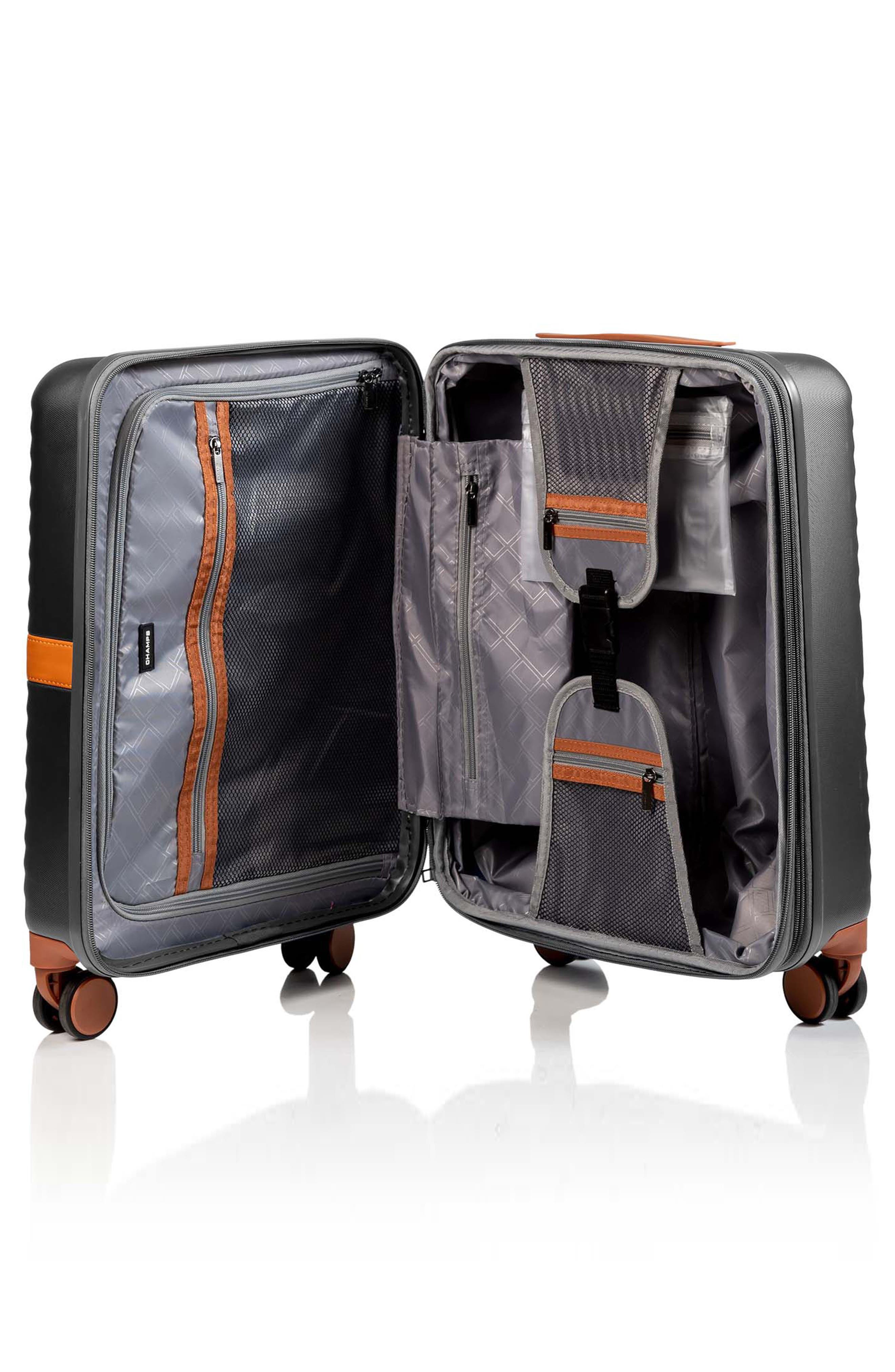CHAMPS Vintage II 3-Piece Wheeled Luggage Set, Alternate, color, Dark Grey
