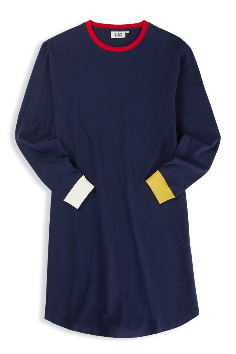 Twyla T-Shirt Dress, Alternate, color, Navy Colorblock