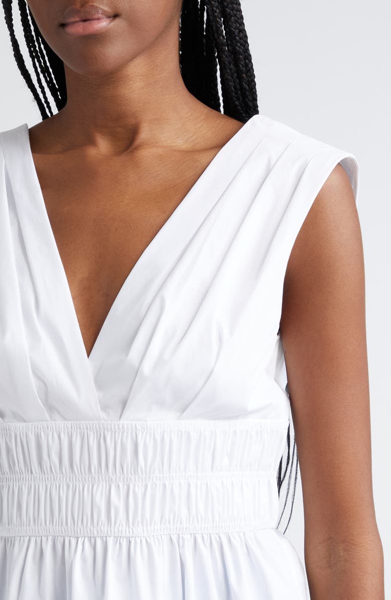 Veronica Beard Evra Sleeveless Smock Waist Peplum Top, Alternate, color, White