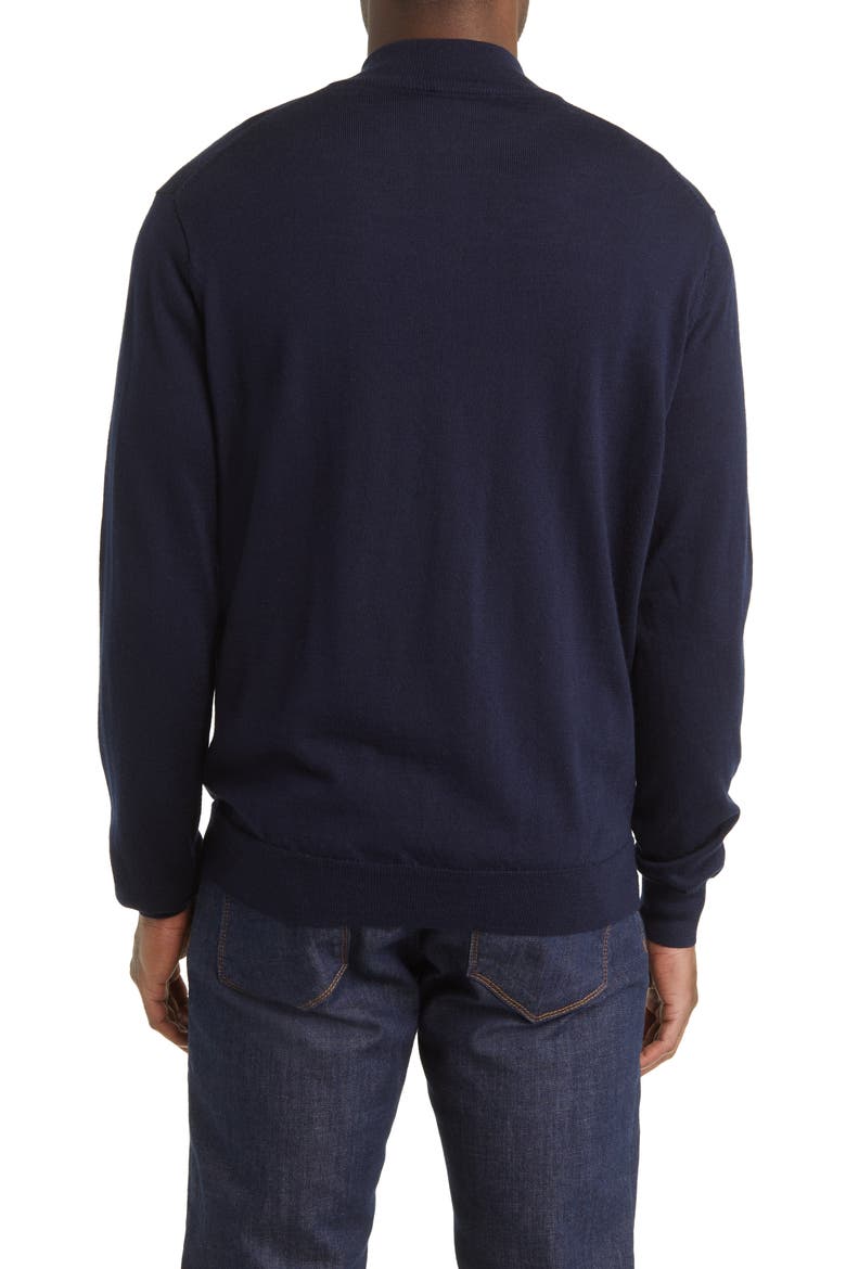 Crown Soft Quarter Zip Merino Wool Blend Pullover, Alternate, color, NAVY