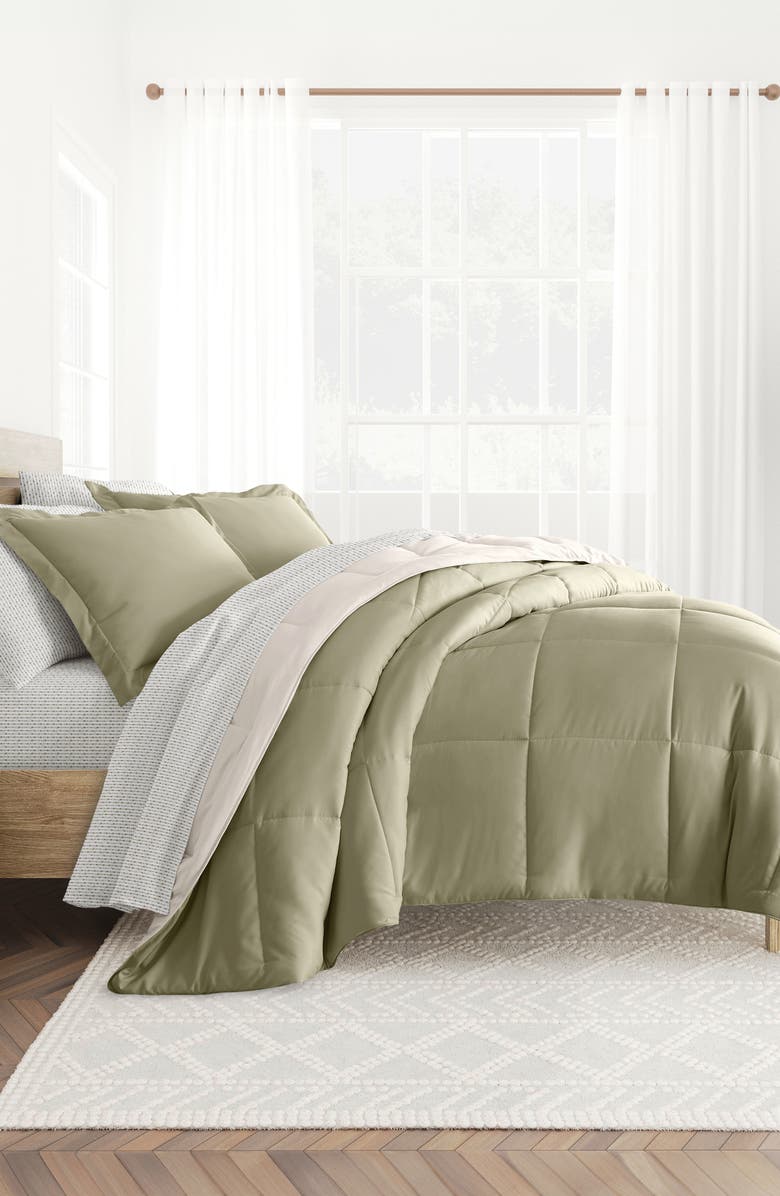 HOMESPUN 7-Piece Assorted Reversible Comforter Set, Alternate, color, Sage
