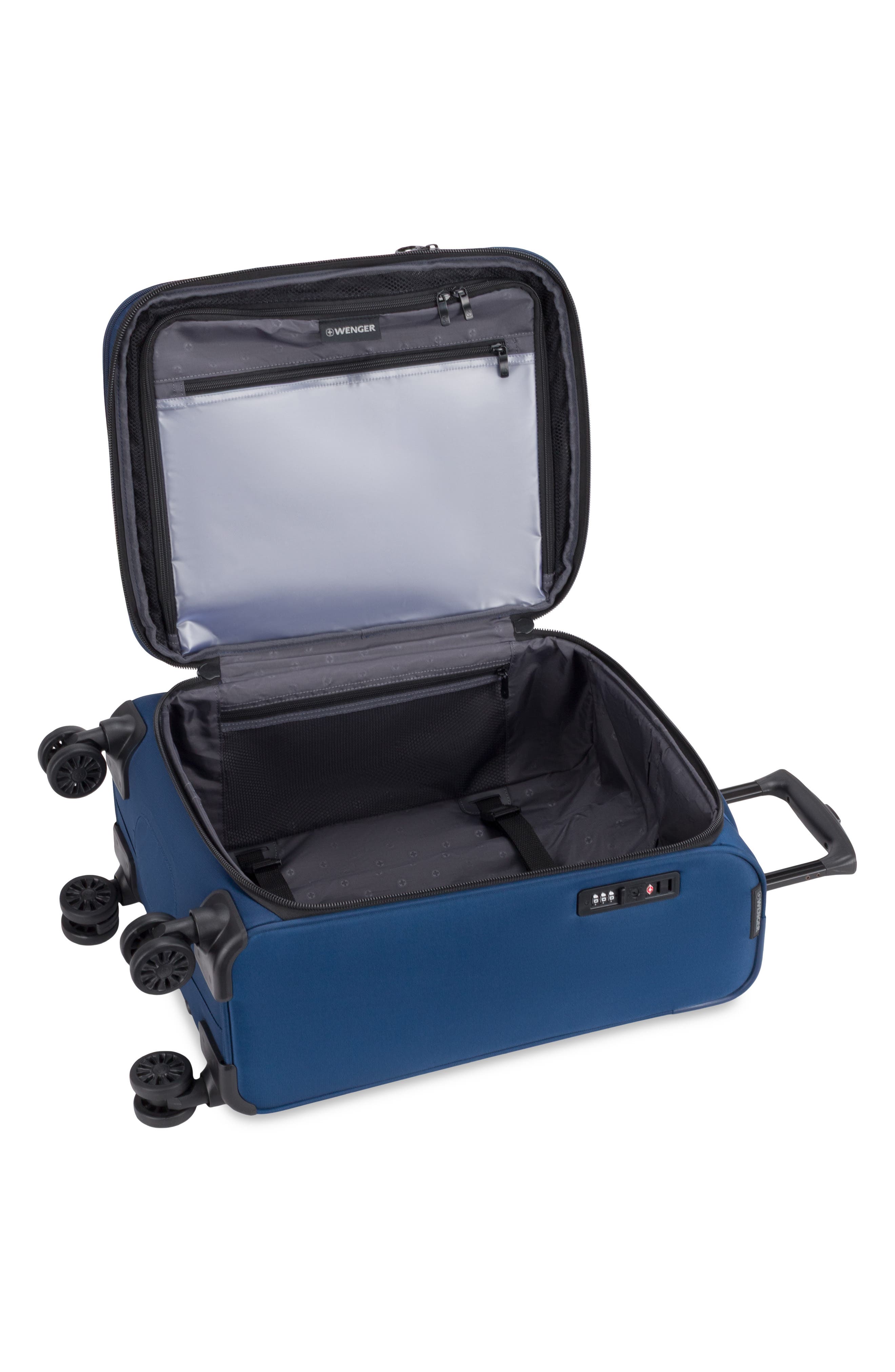 SWISSGEAR Wenger 7062 19-Inch Carry-On Spinner Luggage, Alternate, color, Gibraltar Sea