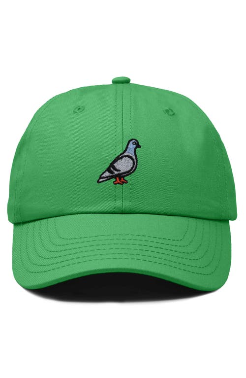 Dalix Pigeon Embroidered Everyday Hat In Kelly Green