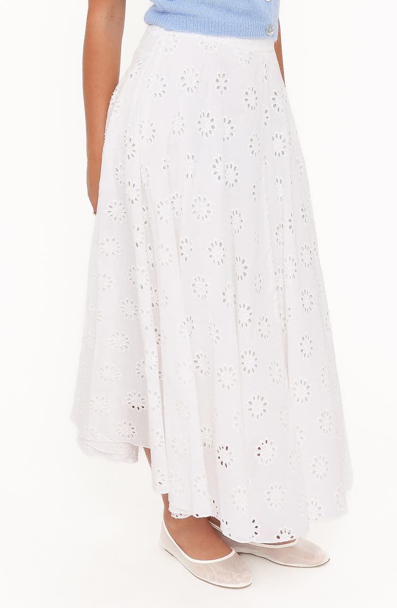 Petal & Pup Varia Eyelet Cotton Maxi Skirt, Alternate, color, White