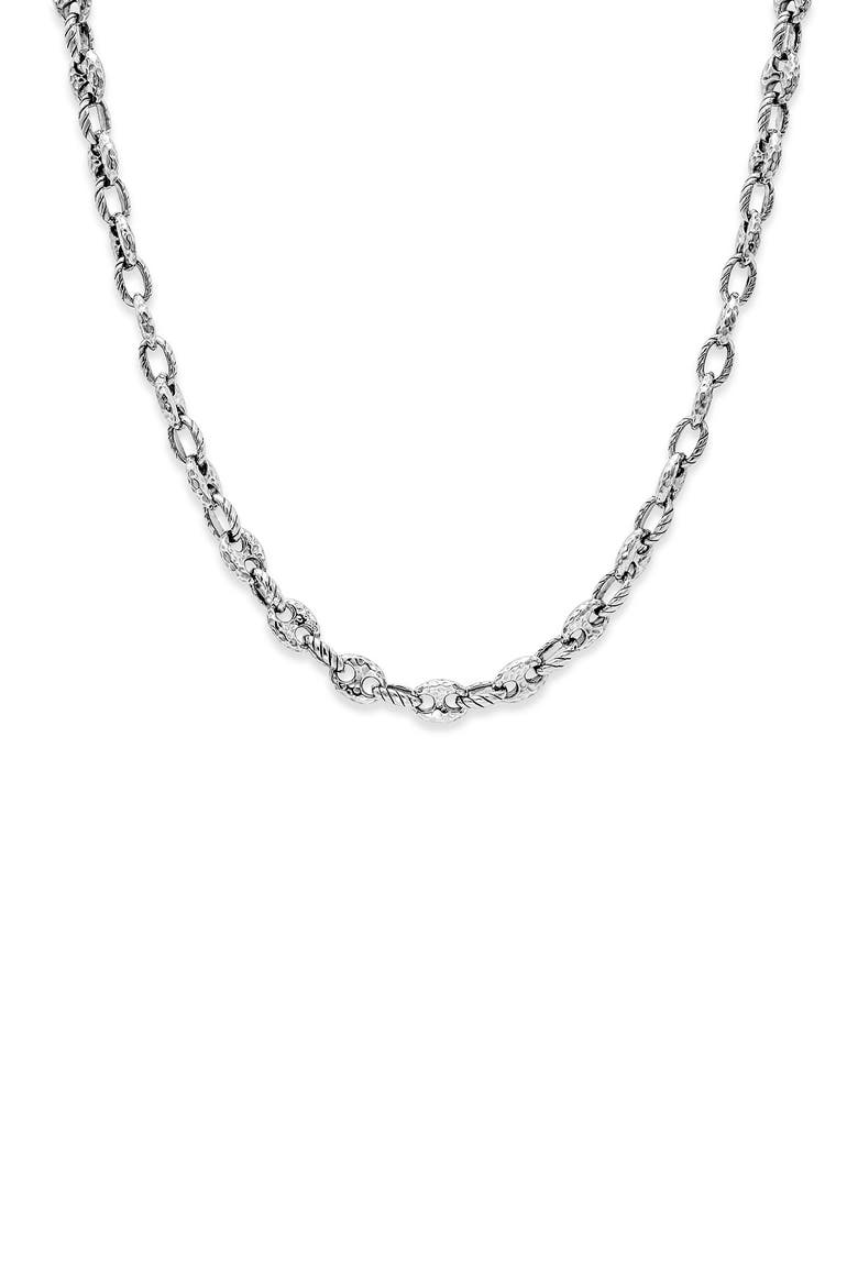Twisted Sterling Silver Chain Necklace, Main, color, SILVER