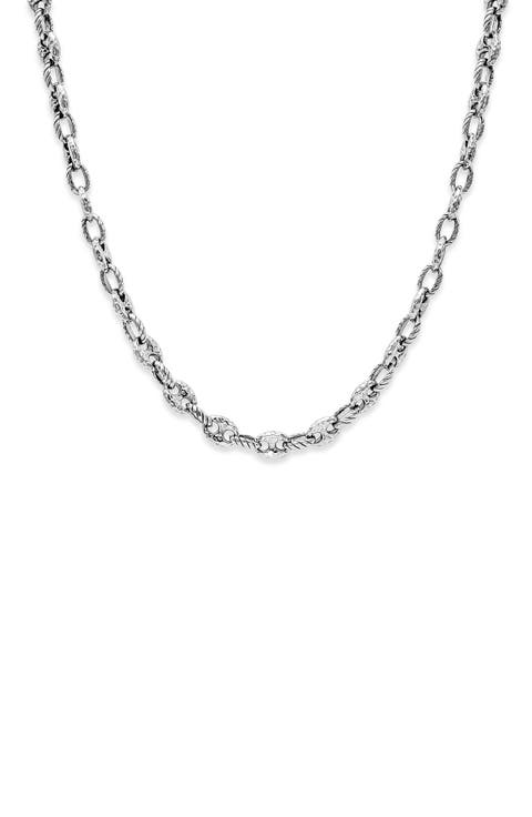Twisted Sterling Silver Chain Necklace