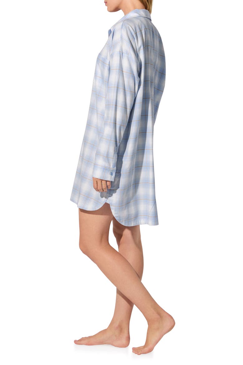 Long Sleeve Organic Cotton Sleep Shirt, Alternate, color, MOUNTAIN PLAID