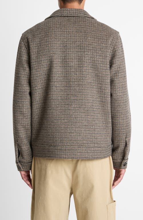 Vince Houndstooth Bomber Jacket In Brown