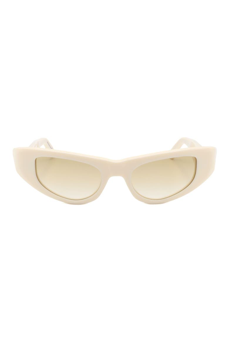 53mm Wrap Sunglasses, Main, color, WHITE / BROWN
