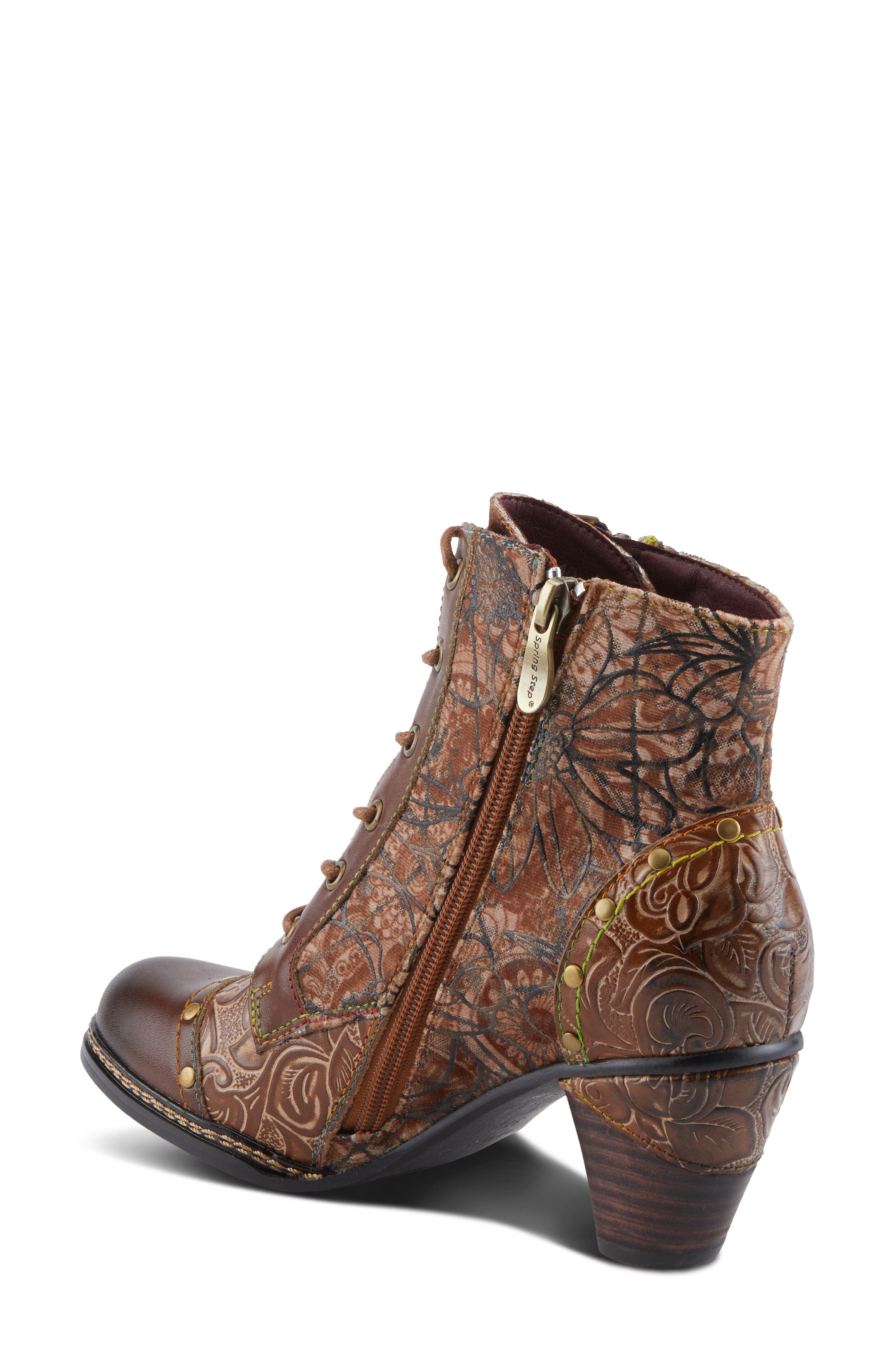 L
Artiste by Spring Step Avyanna Cap Toe Bootie, Alternate, color, Medium Brown Multi