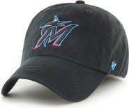 '47 Men's '47 Black Miami Marlins Franchise Logo Fitted Hat