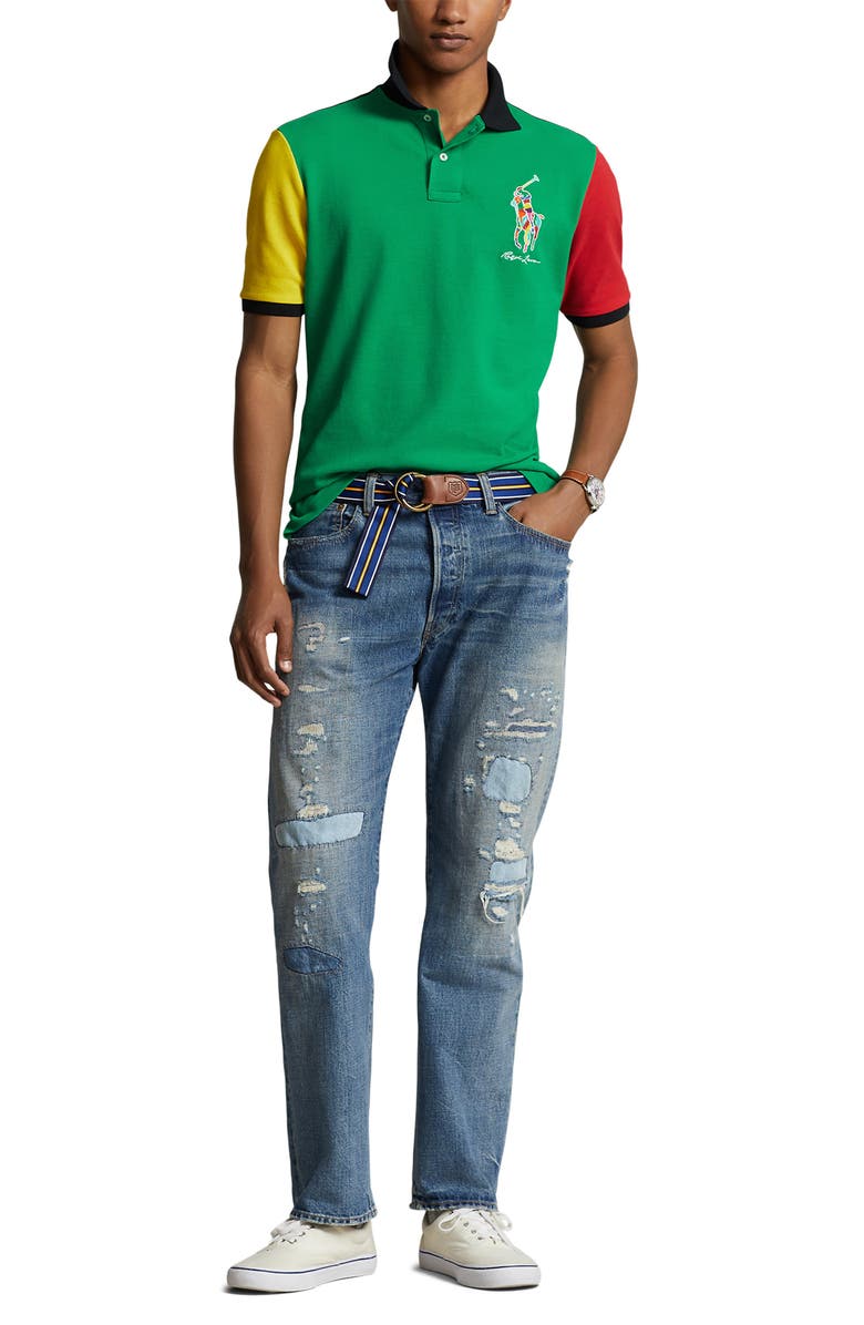 Polo Ralph Lauren Cotton Mesh Polo, Alternate, color, Billiard Multi