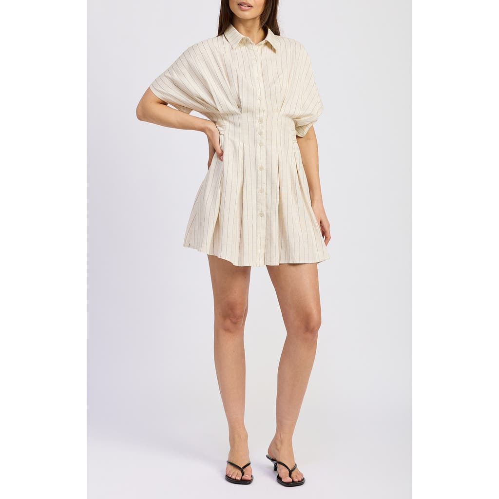 En Saison Cameron Pleated Mini Shirtdress