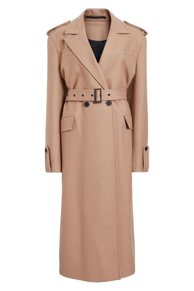 Augusta Wool Blend Trench Coat, Alternate, color, CAMEL BROWN