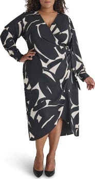 DKNY Long Sleeve Midi Dress