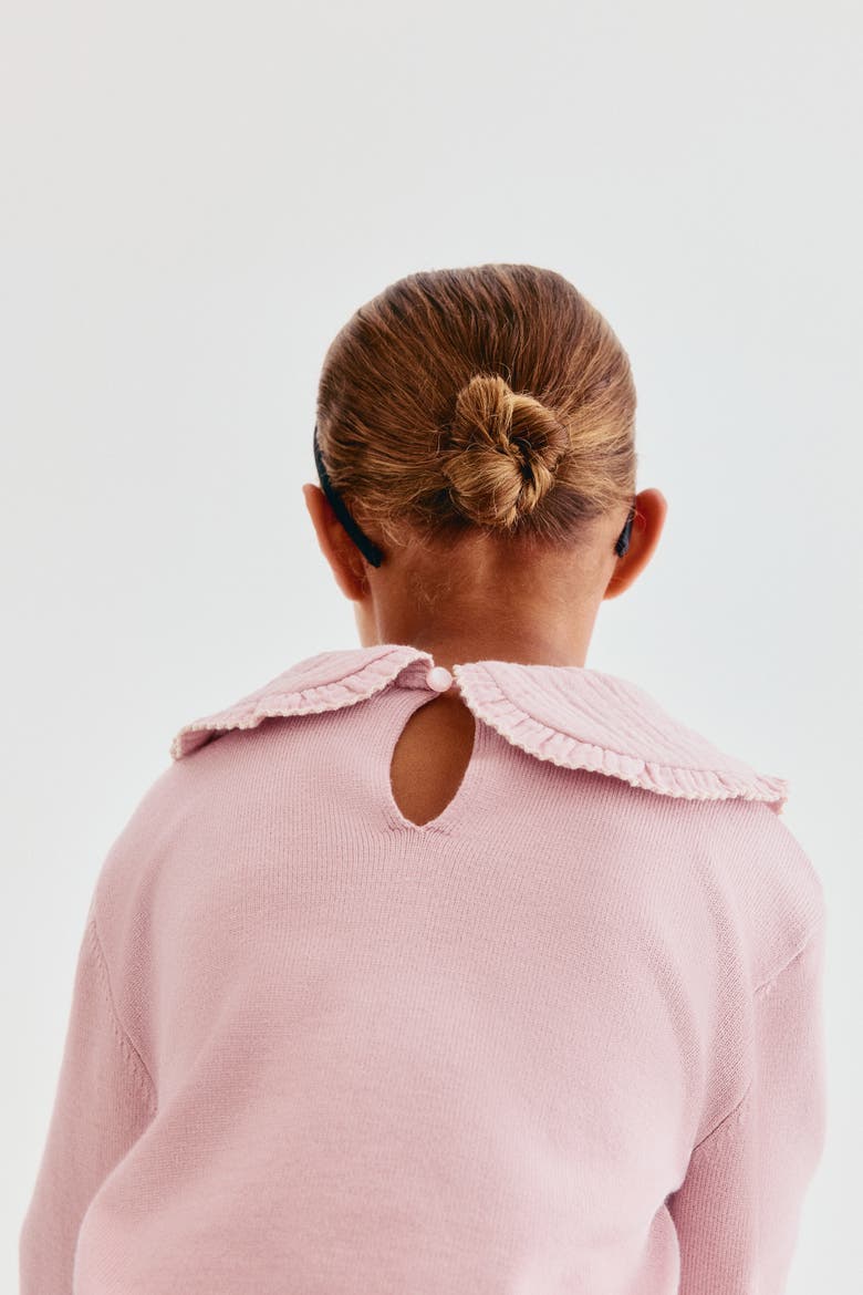 Sweater With Peter Pan Collar, Alternate, color, Light dusty pink/flowers