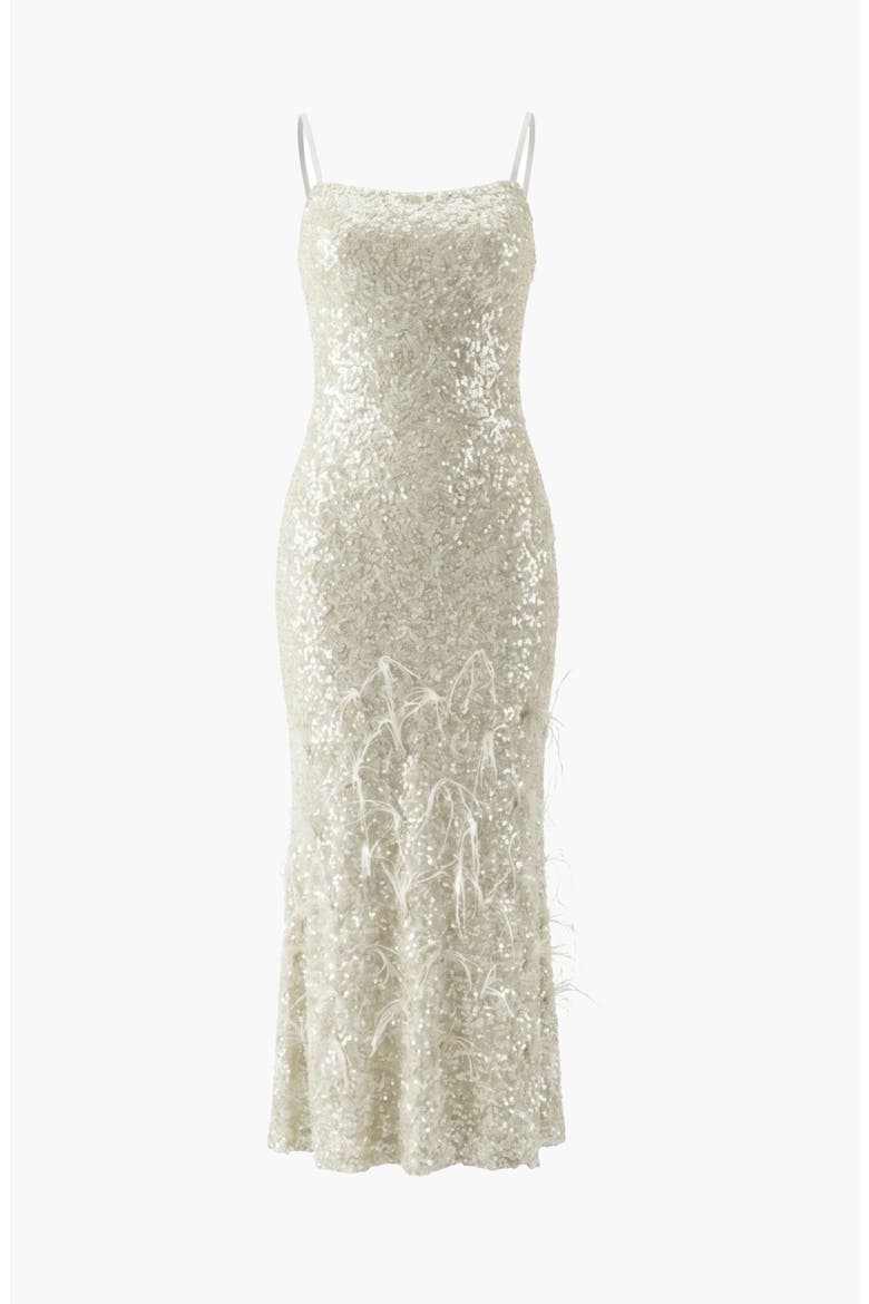 Sequin Mermaid Maxi Dress, Alternate, color, Ivory