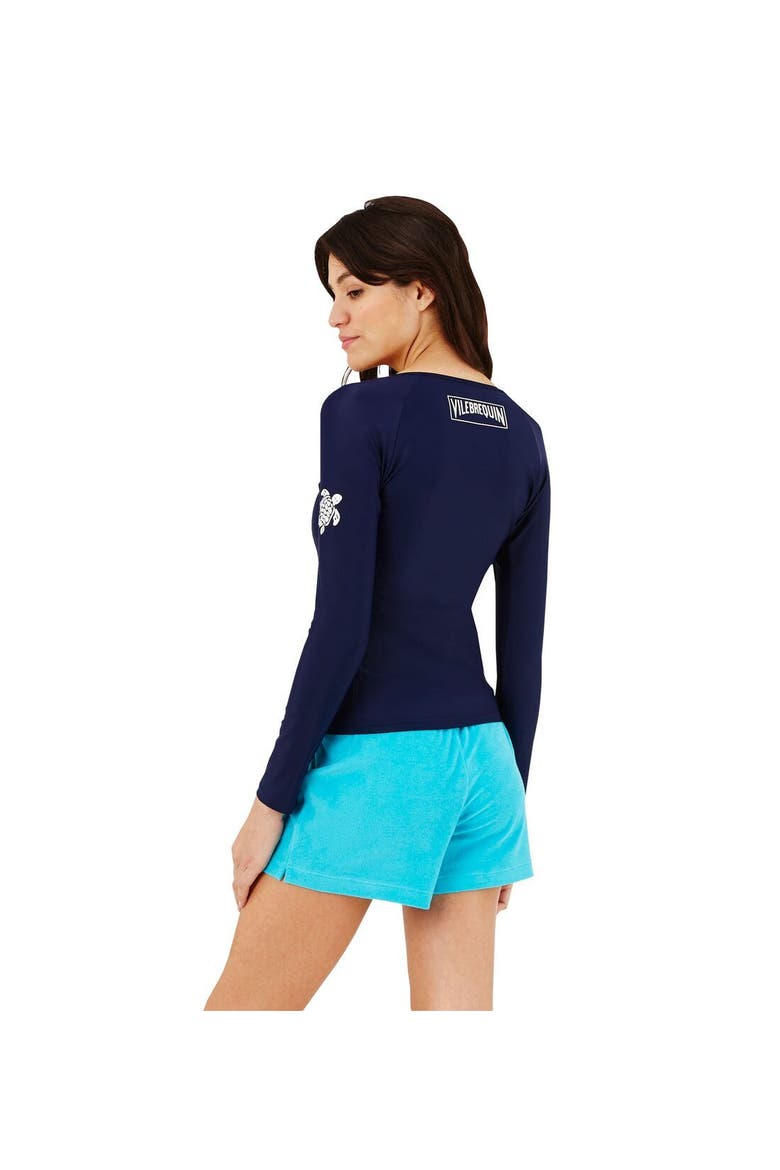 Women's Solid Zipper Rashguard, Alternate, color, BLEU MARINE