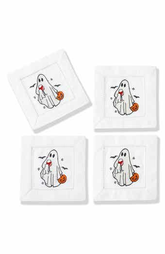Spirited Sips Embroidered Linen Cocktail Napkins