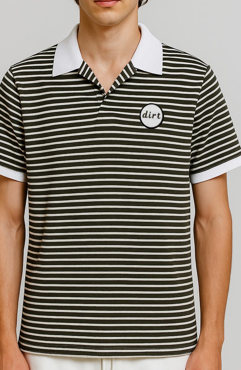 D.RT Stripe Polo, Main, color, Off White/ Green