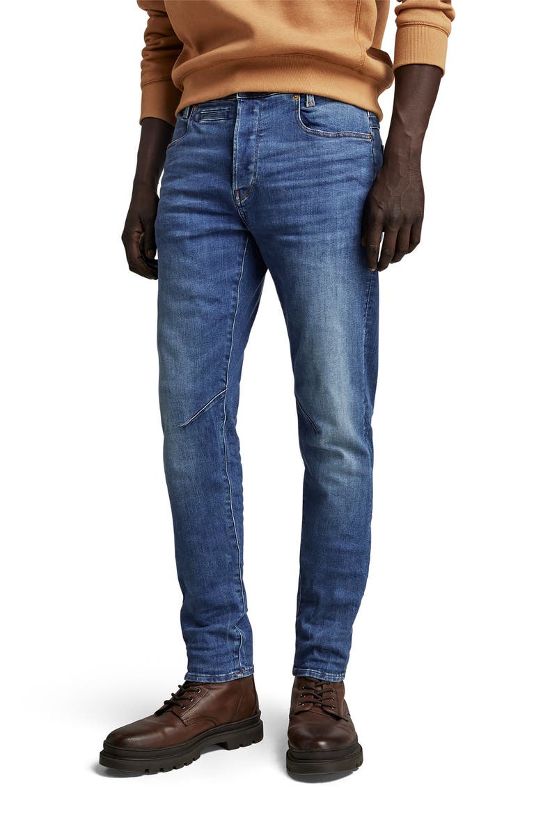 D-Staq 3D Slim Fit Jeans, Main, color, MEDIUM INDIGO AGED