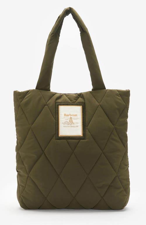 Barbour Mariah Diamond Quilted Tote Bag in Olive at Nordstrom