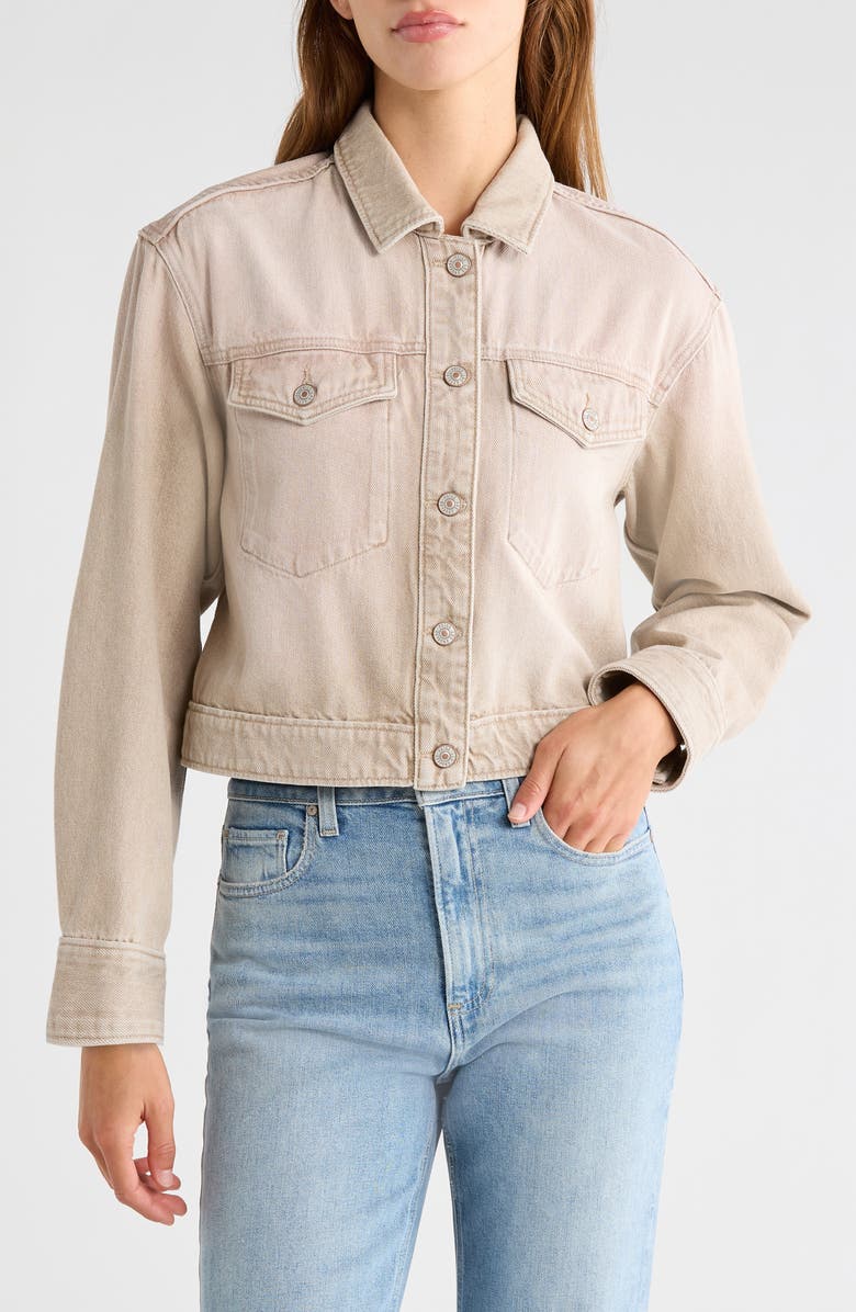PAIGE Michele Trucker Jacket, Alternate, color, Soft Sepia